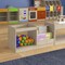 Flash Furniture Bright Beginnings Commercial Grade Modular Double Sided 2 Tier Wooden Classroom Book Display Shelf with Transparent Storage Bin, Natural MK-KE20789-GG - alternate 2